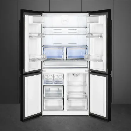 Холодильник Smeg FQ60NDE, цвет черный глянцевый