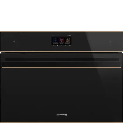 Духовой шкаф Smeg SF4604WVCPNX комбинированный с пароваркой, цвет черное стекло