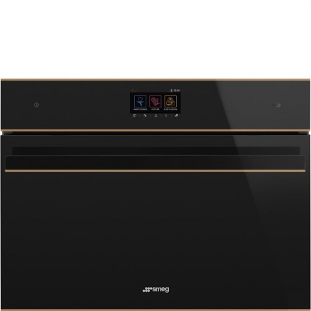 Духовой шкаф Smeg SF4604WVCPNX комбинированный с пароваркой, цвет черное стекло