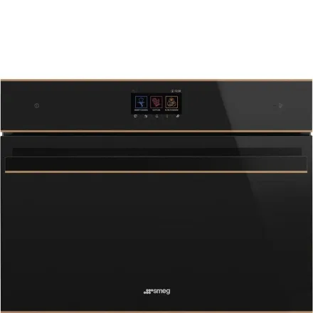 Духовой шкаф Smeg SF4604WVCPNX комбинированный с пароваркой, цвет черное стекло