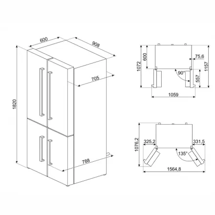 Холодильник Smeg FQ60XE, цвет нержавеющая сталь
