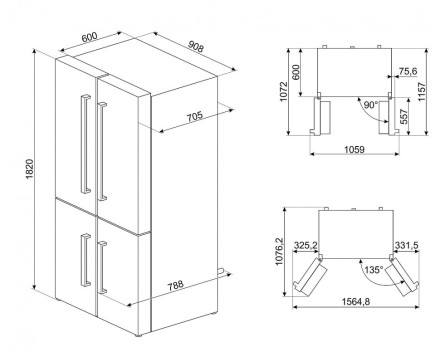 Холодильник Smeg FQ60XE, цвет нержавеющая сталь
