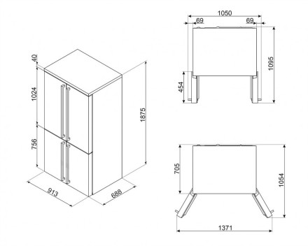 Холодильник Smeg FQ960P5, цвет кремовый