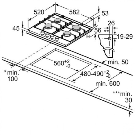 Варочная поверхность  Neff T26DS49N0D, цвет нержавеющая сталь