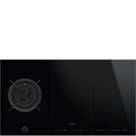 Варочная панель комбинированная Smeg PM6912WLDX газовая + индукционная, цвет черный