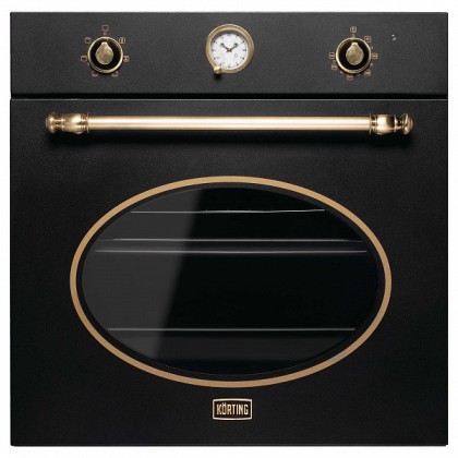 Духовой шкаф Korting OKB 461 CRGN, цвет черный; цвет ручки и регуляторов - золото