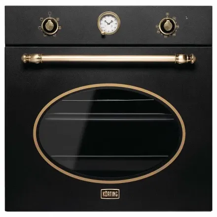 Духовой шкаф Korting OKB 461 CRGN, цвет черный; цвет ручки и регуляторов - золото