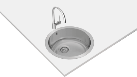 Мойка из нержавеющей стали с 1-ой чашей / Подстольный монтаж /Врезной монтаж