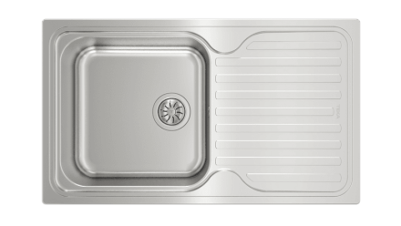 Мойка из нержавеющей стали с 1-ой чашей/ Врезной монтаж