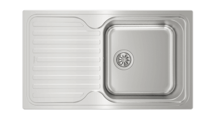 Мойка из нержавеющей стали с 1-ой чашей/ Врезной монтаж