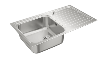 Мойка из нержавеющей стали с 1-ой чашей/ Врезной монтаж