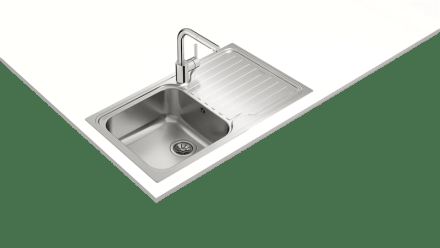 Мойка из нержавеющей стали с 1-ой чашей/ Врезной монтаж