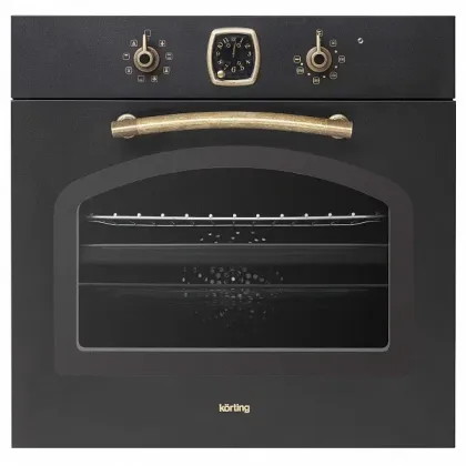 Духовой шкаф Korting OKB 481 CRN, цвет матовый черный; цвет ручек - медь