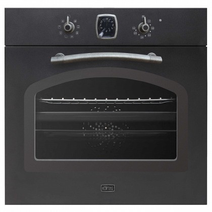 Духовой шкаф Korting OKB 481 CRSN, цвет матовый черный; цвет ручек - состаренное серебро