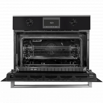 Духовой шкаф Kuppersbusch CBM 6330.0 S1 компактный, с микроволнами stainless steel, цвет черное стекло