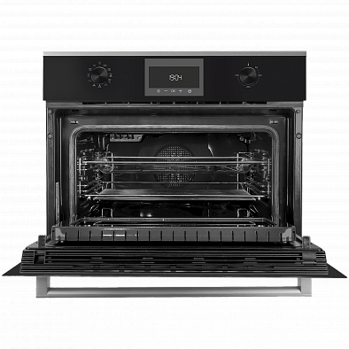 Духовой шкаф Kuppersbusch CBM 6330.0 S1 компактный, с микроволнами stainless steel, цвет черное стекло