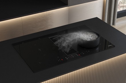 Варочная панель Korting Hibh 84980 nb с интегрированной вытяжкой индукционная