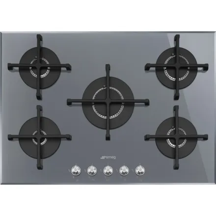 Варочная панель Smeg PV175 газовая, цвет серебристый, стекло Stopsol