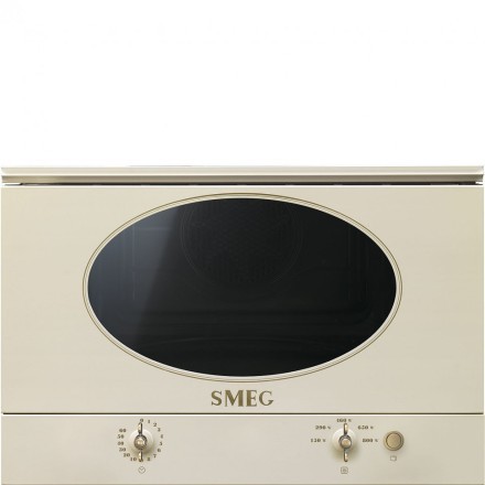 Микроволновая печь Smeg MP822PO, цвет кремовый (фурнитура латунная)