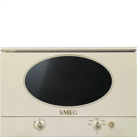 Микроволновая печь Smeg MP822PO, цвет кремовый (фурнитура латунная)